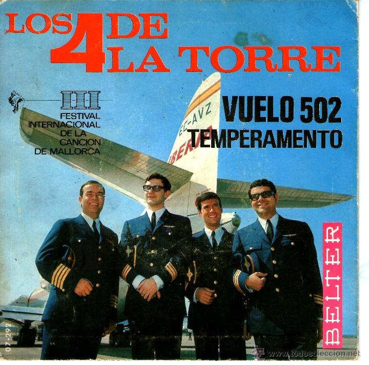 Discos de vinilo: LOS 4 DE LA TORRE - VUELO 502 / TEMPERAMENTO - Foto 2
