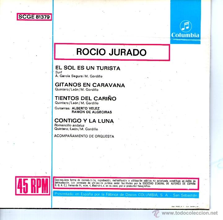 Discos de vinilo: ROCIO JURADO - EL SOL ES UN TURISTA - Foto 2