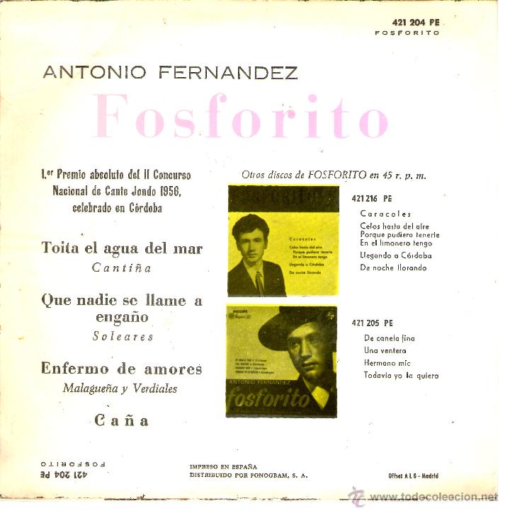 Discos de vinilo: Fosforito Antonio Fernandez - Foto 2