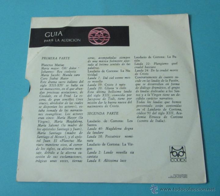 Discos de vinilo: HISTORIA DE LA M&Uacute;SICA. IV. LAUDA Y DRAMA LIT&Uacute;RGICO. CODEX - Foto 4