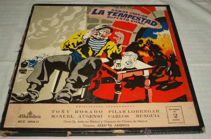 Discos de vinilo: lp La tempestad  Ramos Carrion  Ruperto Chapi  obra completa dos discos - Foto 1