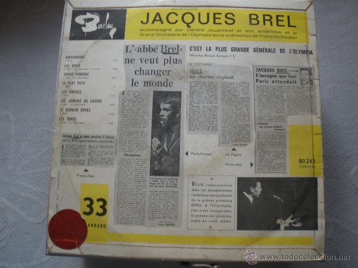 Discos de vinilo: Jacques Brel olympia 64 10 pulgadas - Foto 2