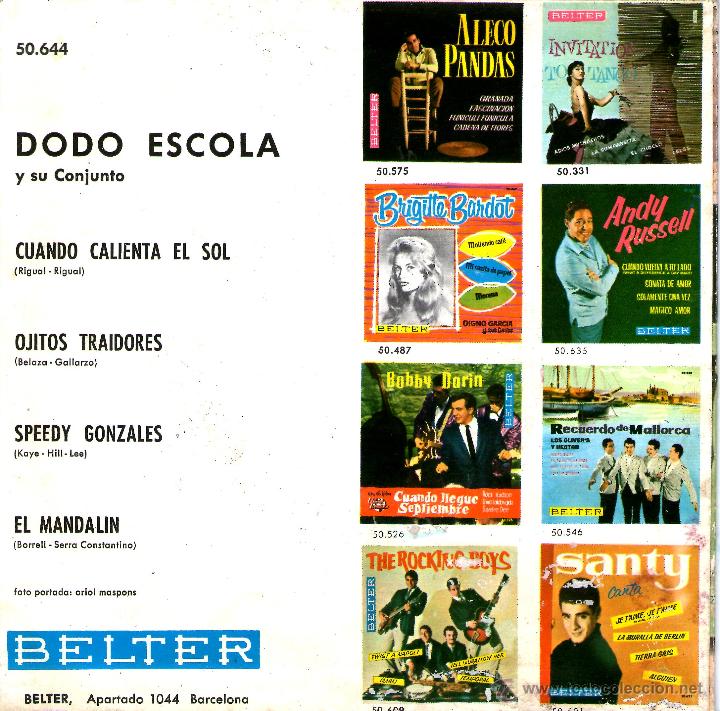 Discos de vinilo: DODO ESCOLA  CUANDO CALIENTA EL SOL - Foto 2