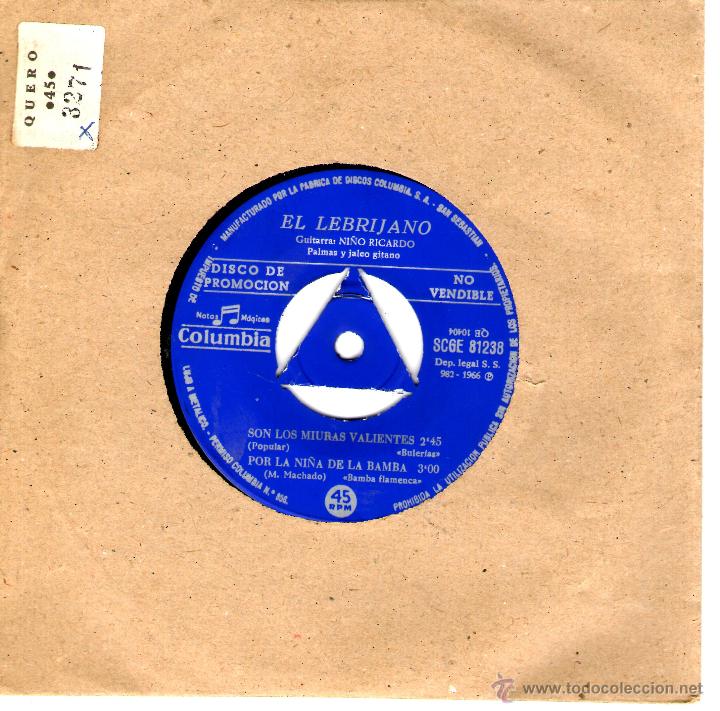 Discos de vinilo: EL LEBRIJANO 1966 PROMO - Foto 2