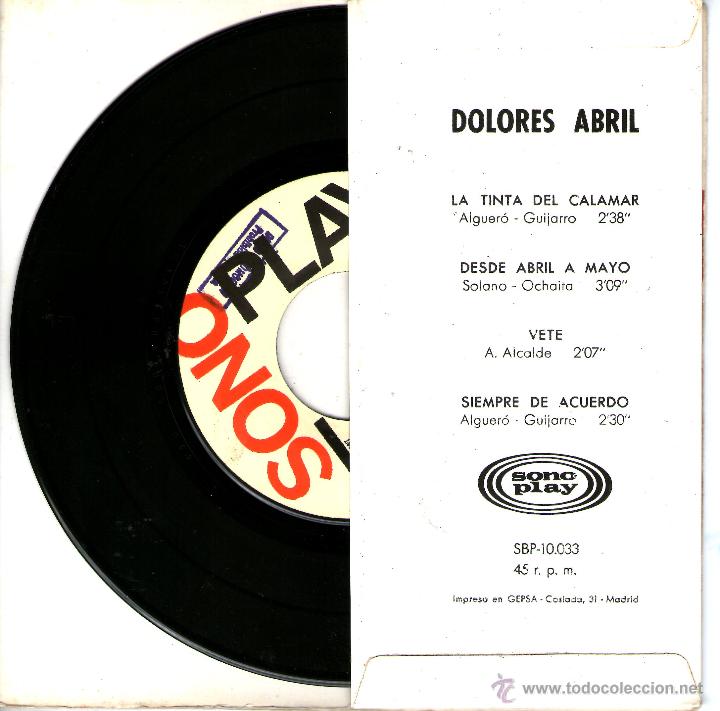 Discos de vinilo: DOLORES ABRIL - LA TINTA DEL CALAMAR - Foto 2