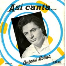 Discos de vinilo: ASI CANTA ANTONIO MOLINA EL AGUA DEL AVELLANO. Lote 41841322