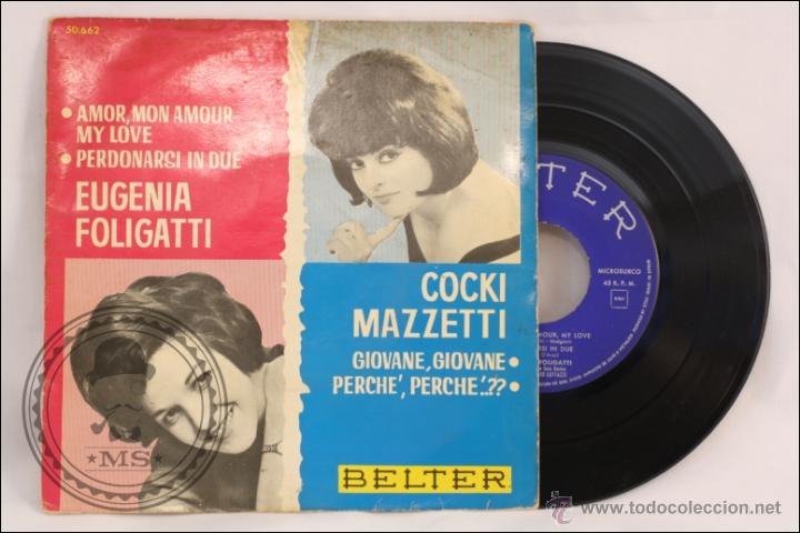 Dischi in vinile: Single / EP - Eugenia Foligatti/Cocki Mazzetti - Amour, Mon Amour, My Love - Edita Belter - 1963