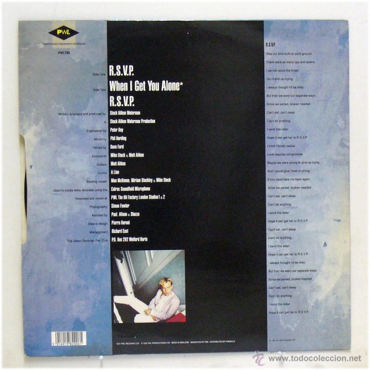 Discos de vinilo: Jason Donovan - RSVP (Maxi Single Vinilo) - Foto 2