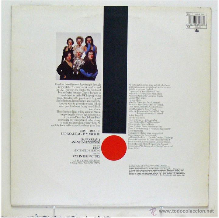 Discos de vinilo: Bananarama - Help! (Maxi Single Vinilo) - Foto 2