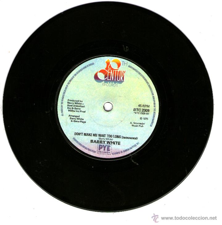 Discos de vinilo: BARRY WHITE  DONT MAKE ME WAIT TOO LONG - Foto 1