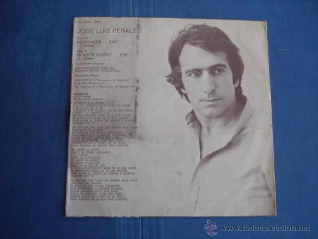 Discos de vinilo: JOSE LUIS PERALES SOLEDADES - Foto 2