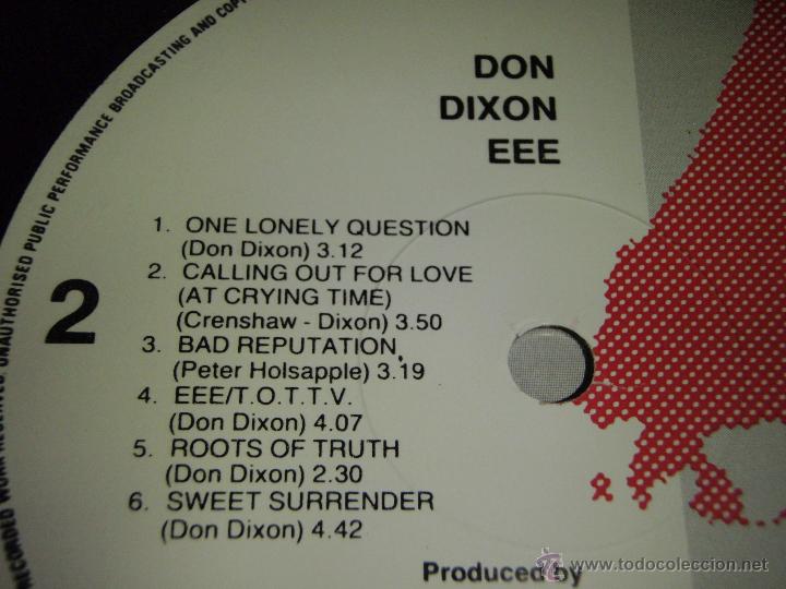 Discos de vinilo: Don Dixon &lrm;&ndash; E-E-E Europe,1989 Enigma Records - Foto 4