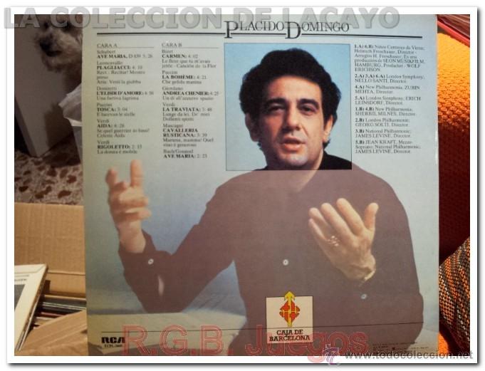 Discos de vinilo: LP- PLACIDO DOMINGO SELECCI&Oacute;N RCA - Foto 2