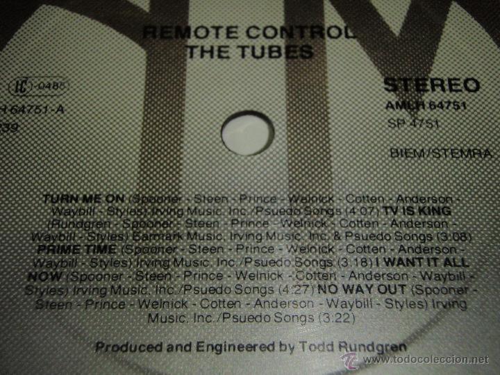 Discos de vinilo: The Tubes &ndash; Remote Control Holanda 1979 A&M RECORDS - Foto 3