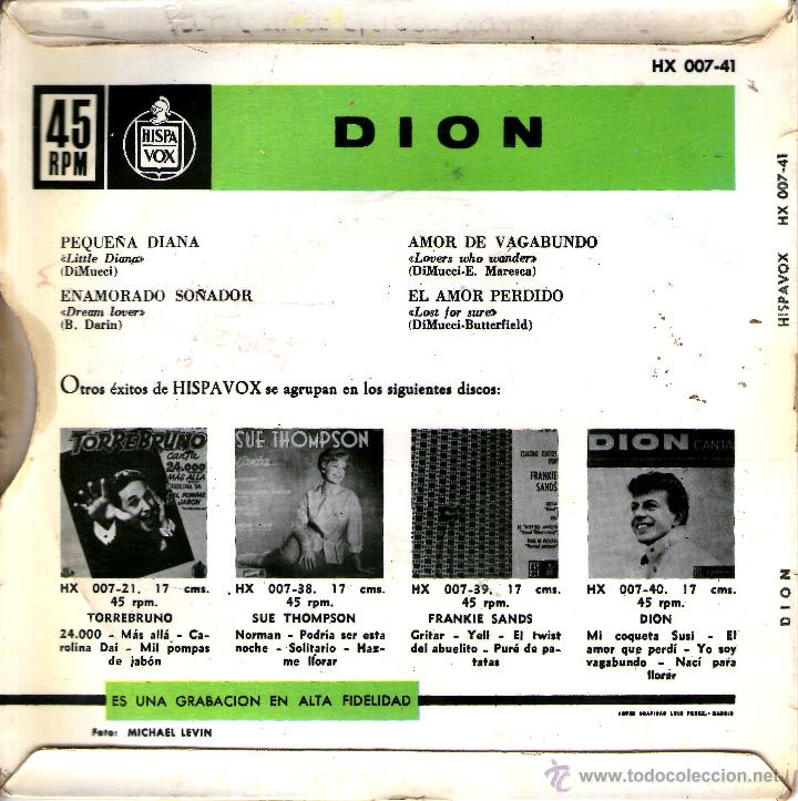 Discos de vinilo: DION PEQUE&Ntilde;A DIANA - Foto 2