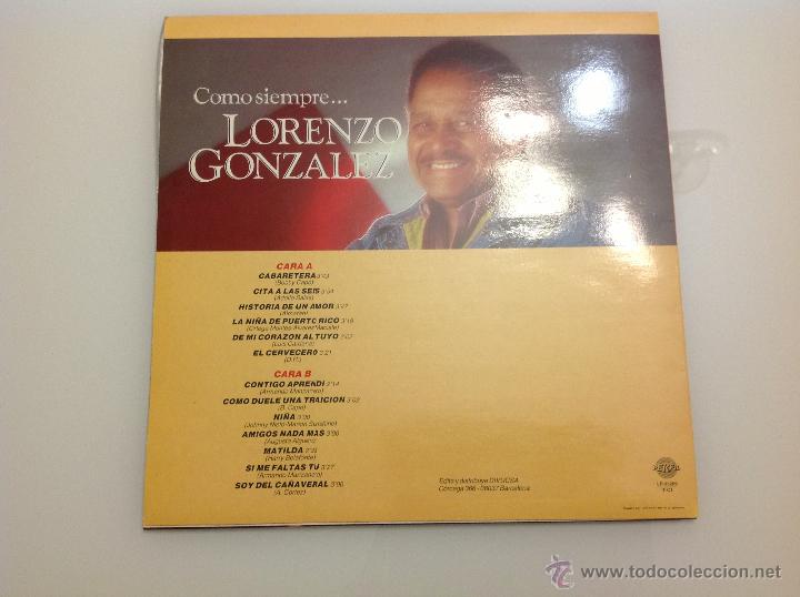 Discos de vinilo: LORENZO GONZALEZ    COMO SIEMPRE ...    VINILO - Foto 2