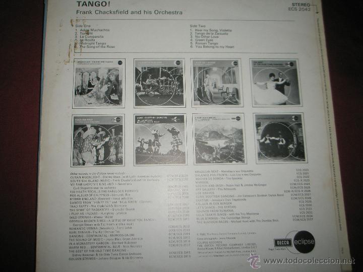 Discos de vinilo: =Aº LP-VINILO-GRAN BRETAÑA-TANGO-FRANK CHACKSFIELD AND HIS ORCHESTRA-1962-VER FOTOGRAFÍAS. - Foto 3 - 42336741