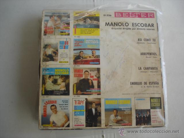 Discos de vinilo: MANOLO ESCONAR UN BESO EN EL PUERTO - Foto 2