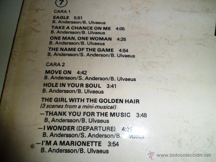 Discos de vinilo: LP - ABBA - THE ALBUM - 1977 - Foto 4