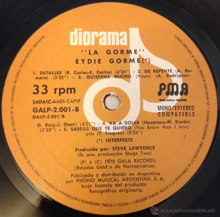 Discos de vinilo: LP de Eydie Gorme cantado en español año 1976 edición argentina - Foto 6 - 42565431
