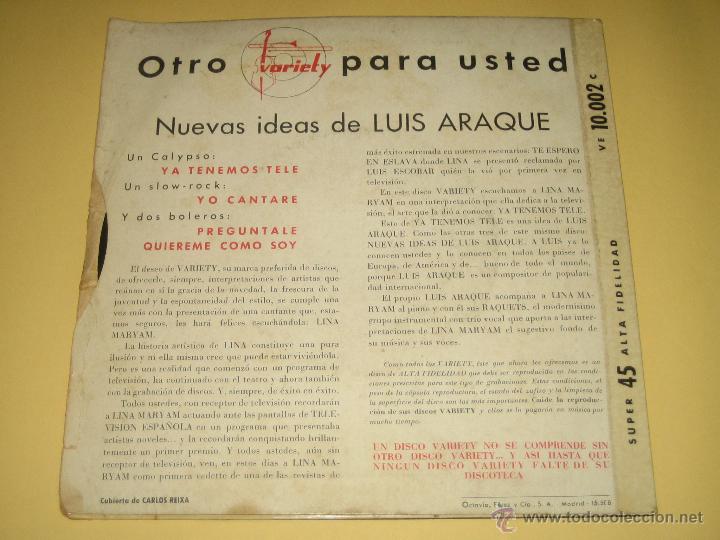 Discos de vinilo: LINA MARYAM - 1960 - Foto 2