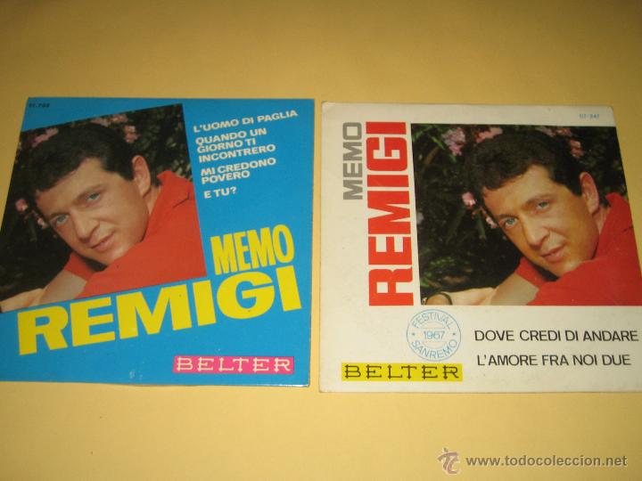 Discos de vinilo: MEMO REMIGI - LOTE DE DOS SINGLES - Foto 1