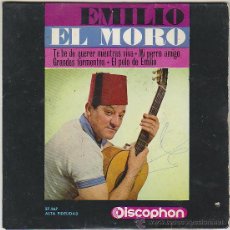 Discos de vinilo: EMILIO EL MORO, TE HE DE QUERER MIENTRAS VIVA Y OTRAS, SINGLE DEL SELLO DISCOPHON DEL AÑO 1.963 . Lote 42635294