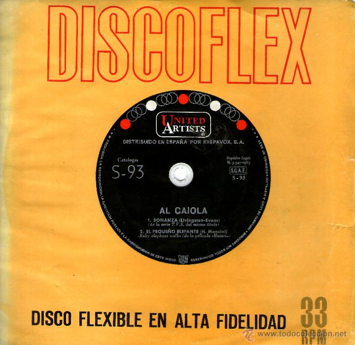 Discos de vinilo: DISCOFLEX AL CAIOLA - BONANZA - EL PEQUE&Ntilde;O ELEFANTE - Foto 1