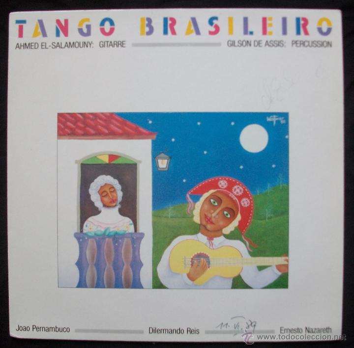 Vinyl records: Tango Brasileiro - Guitarra & Percusi&oacute;n - Alem&aacute;n - El Salamouny / De Assis -  Firmado - Muy raro!