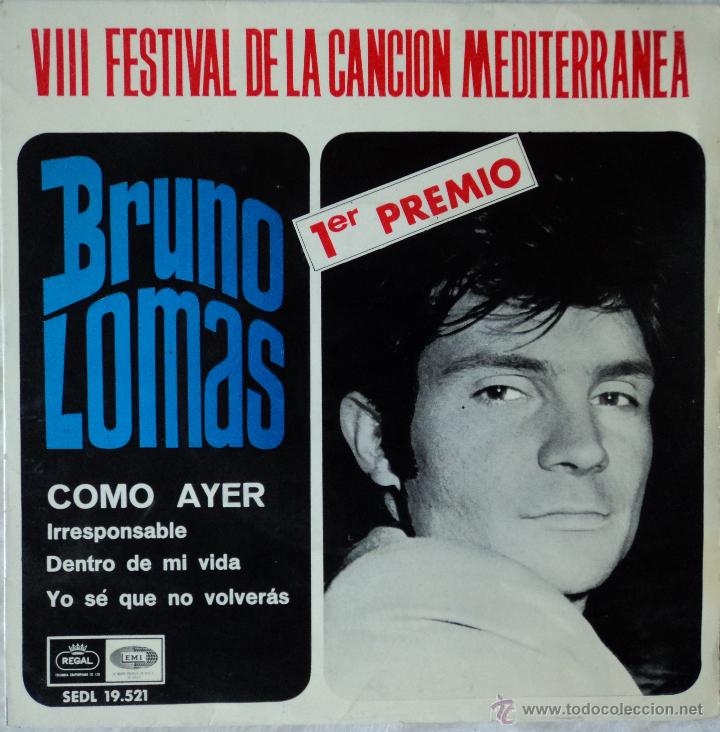 Discos de vinilo: Bruno Lomas - Como Ayer - Edici&oacute;n de 1966 de Espa&ntilde;a - Foto 1