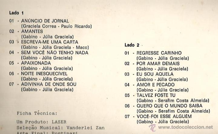 Discos de vinilo: LP JULIA GRACIELA : DISCO DE OURO - Foto 2