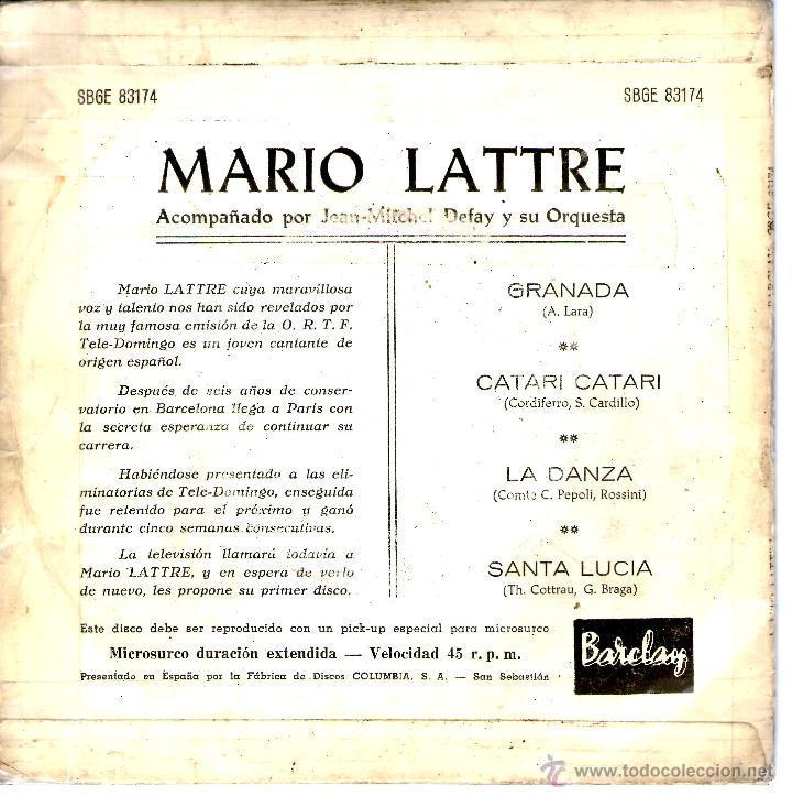 Discos de vinilo: MARIO LATTRE GRANADA - Foto 2