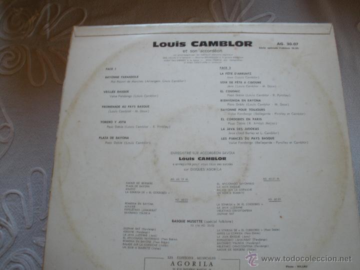 Discos de vinilo: LOIS CAMBLOR BAYONNE FARANDOLE - Foto 2
