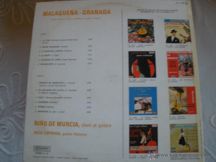 Discos de vinilo: NI&Ntilde;O DE MURCIA .GRANADA, MALAGUE&Ntilde;A - Foto 2