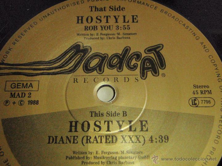 Discos de vinilo: HOSTYLE  ( DIANE - ROB YOU )   1988-EEC   MAXI45    MADCAT RECORDS - Foto 2