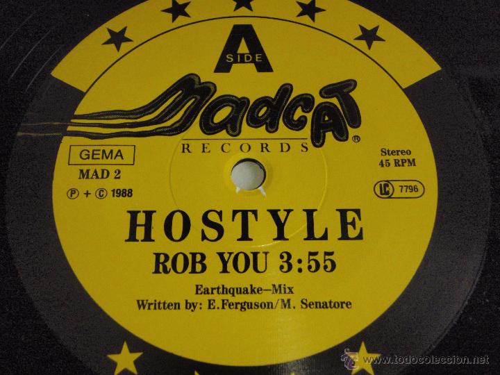 Discos de vinilo: HOSTYLE  ( DIANE - ROB YOU )   1988-EEC   MAXI45    MADCAT RECORDS - Foto 3