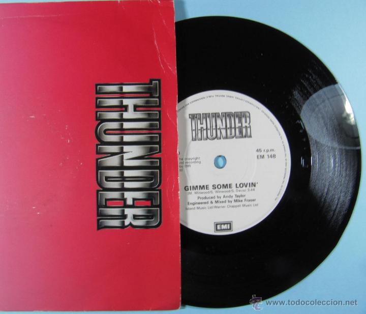 Discos de vinilo: THUNDER - Gimme Some Lovin + 1 tema - Single 1990 - Foto 1