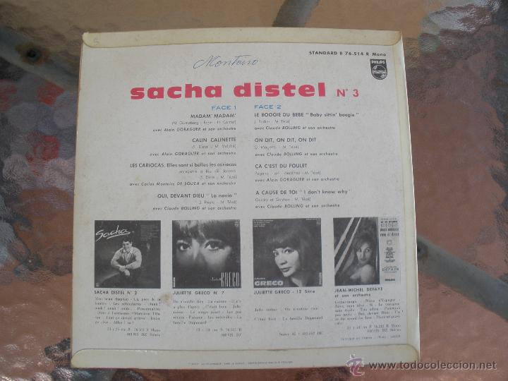 Discos de vinilo: SACHA DISTEL N&ordm;3 - Foto 2