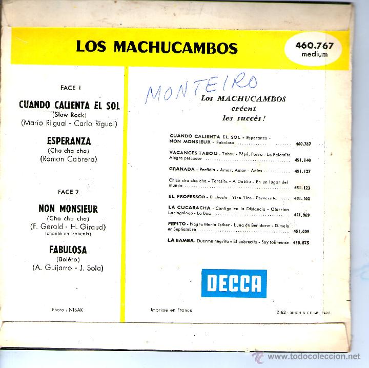 Discos de vinilo: LOS MACHUCAMBOS - Foto 2