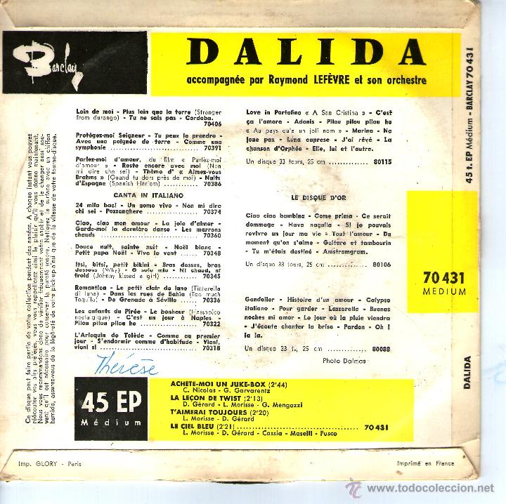 Discos de vinilo: DALIDA - ACHETE-MOI UN JUKE-BOX - Foto 2