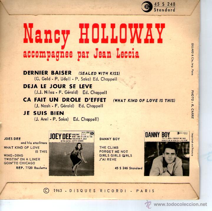 Discos de vinilo: NANCY HOLLOWAY /DERNIER BAISER - Foto 2