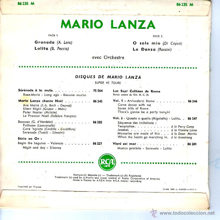 Discos de vinilo: MARIO LANZA GRANADA - Foto 2
