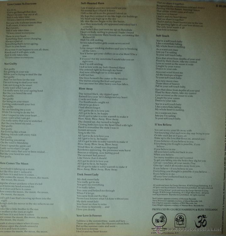 Discos de vinilo: George Harrison - Edici&oacute;n de 1979 de Espa&ntilde;a - Foto 4