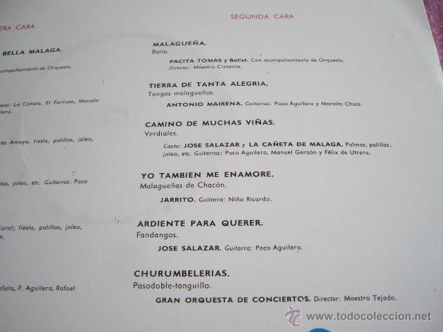 Discos de vinilo: REFLEJOS MALAGUE&Ntilde;OS-EDICION ORIGINAL DECCA 1963 - Foto 3