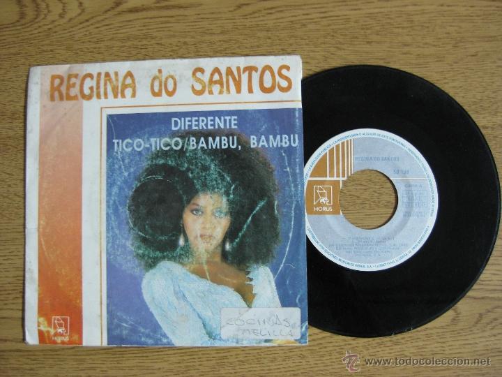 Discos de vinilo: REGINA DO SANTOS  DIFERENTE TICO TICO BAMBU BAMBU SINGLE 45 - Foto 1