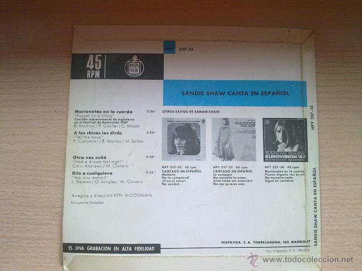 Discos de vinilo: SANDIE SHAW-CANTA EN ESPA&Ntilde;OL - Foto 2