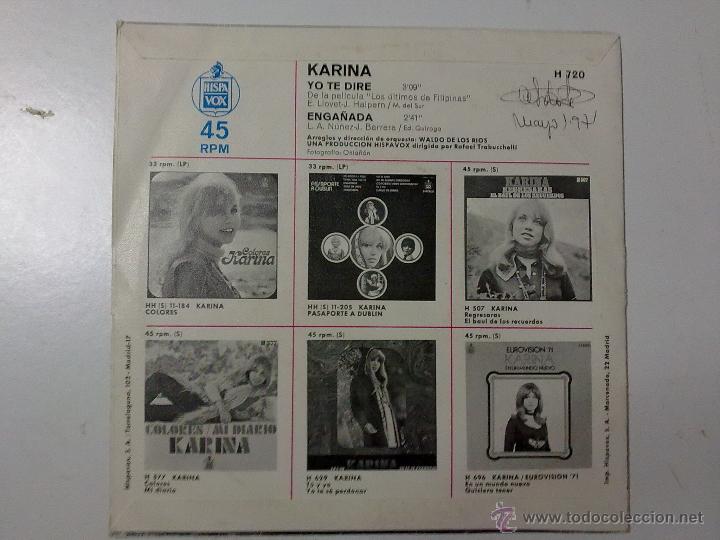 Discos de vinilo: KARINA- YO TE DIRE - Foto 2