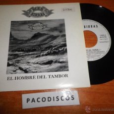 Discos de vinilo: MAS BIRRAS EL HOMBRE DEL TAMBOR SINGLE DE VINILO PROMOCIONAL AÑO 1992 MAURICIO AZNAR ROCK ZARAGOZA