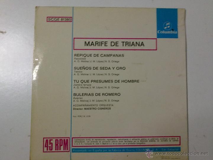 Discos de vinilo: MARIFE DE TRIANA-DE CAMPANAS - Foto 2