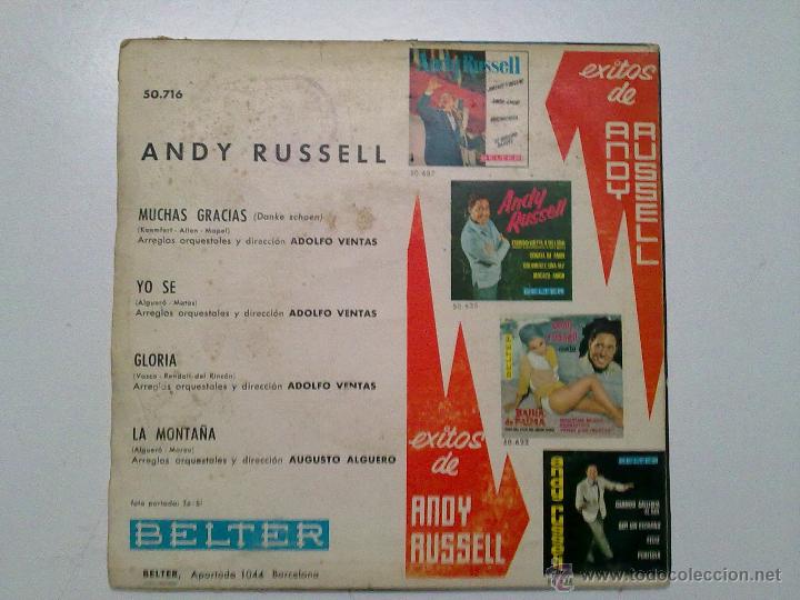 Discos de vinilo: ANDY RUSSELL-MUCHAS GRACIAS - Foto 2